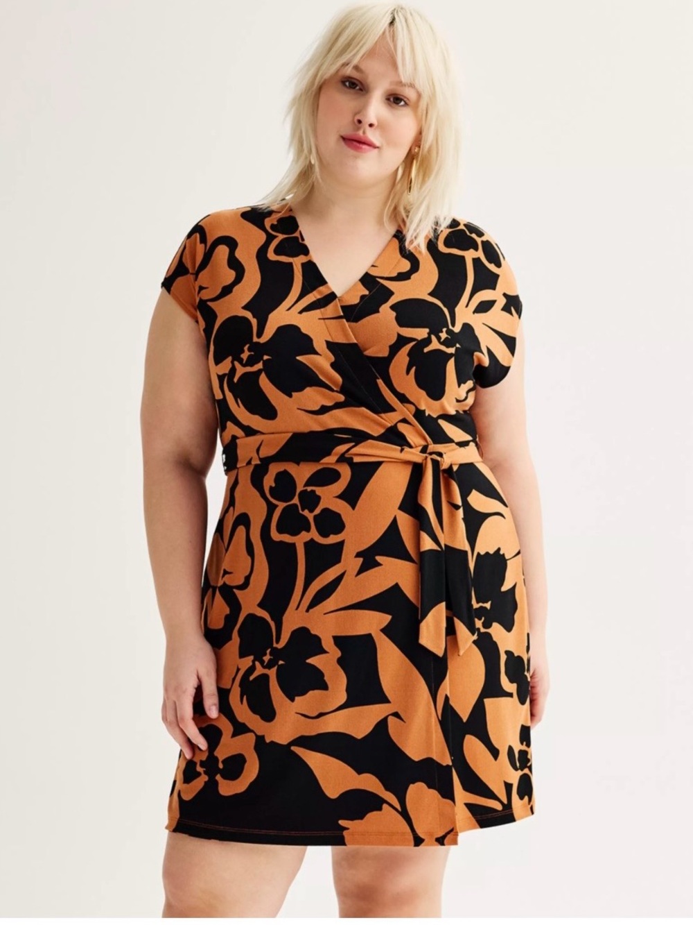 Nine West Dolman Sleeve Faux Wrap Dress